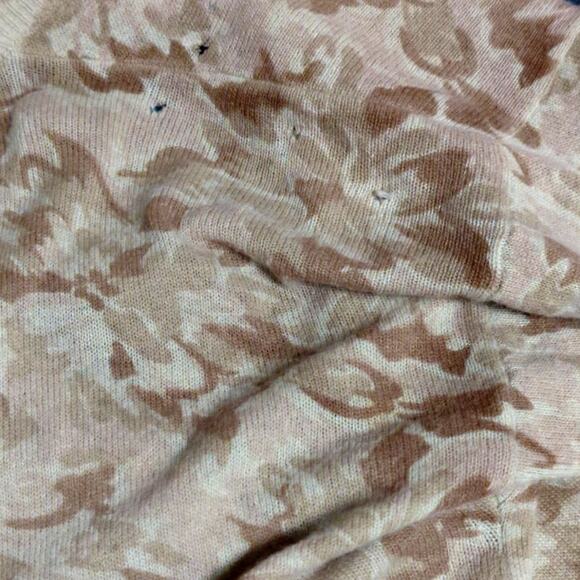 Christian Dior M Cardigan Sweater Beige Floral Lambswool Angora Nylon Vintage - Picture 4 of 4